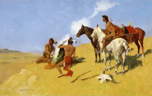 The Smoke Signal by Frederic Remington Oil Painting