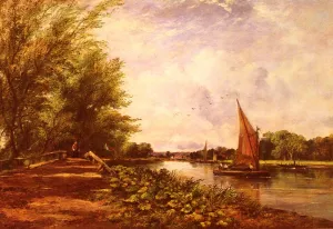 The Riverbank by Frederick Waters Watts Oil Painting