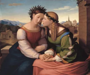 Germania and Italia by Friedrich Overbeck Oil Painting
