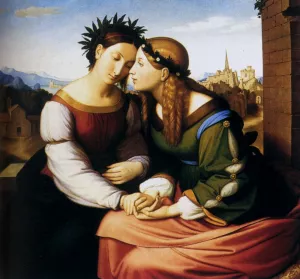 Italy And Germany by Friedrich Overbeck Oil Painting