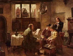 The Contract by Fritz Wagner Oil Painting