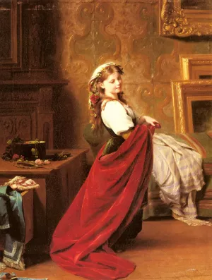 Dressing Up by Fritz Zuber-Buhler Oil Painting