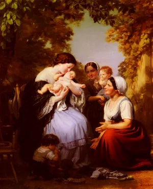 Maternite by Fritz Zuber-Buhler Oil Painting