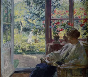 Woman Reading by a Window by Gari Melchers Oil Painting