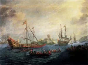 Seascape by Gaspard Van Eyck Oil Painting