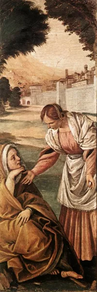 St Anne Consoled by a Woman by Gaudenzio Ferrari Oil Painting