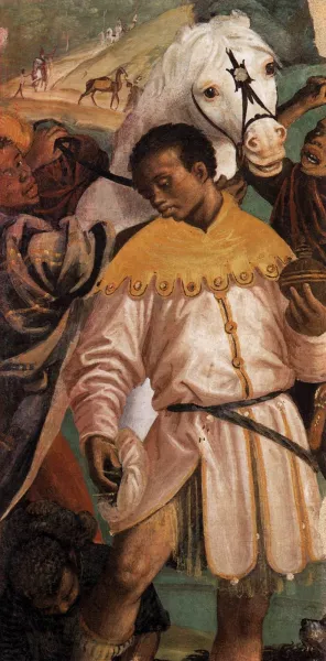 The Moor King Detail by Gaudenzio Ferrari Oil Painting