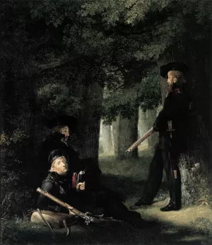 On Outpost Duty by Georg Friedrich Kersting Oil Painting