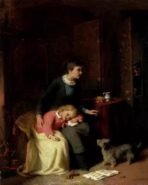Hush - She's Sleeping by George Bernard O'Neill Oil Painting