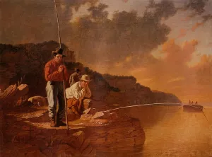 Fishing on the Mississippi by George Caleb Bingham Oil Painting