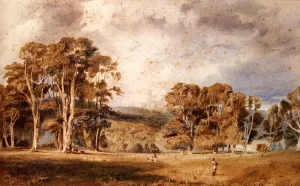 View of Fonthill Abbey from The South by George Cattermole Oil Painting
