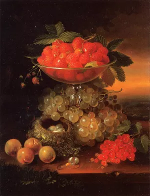 Still Life with Fruit ad Nest of Eggs by George Forster Oil Painting