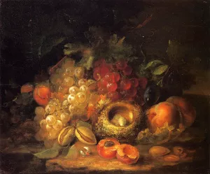 Still Life with Grapes and Peaches by George Forster Oil Painting