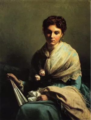 Portrait of Miss Helen Leslie Myers Mrs. William Allen by George Hetzel Oil Painting