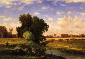 Hackensack Meadows, Sunset by George Inness Oil Painting