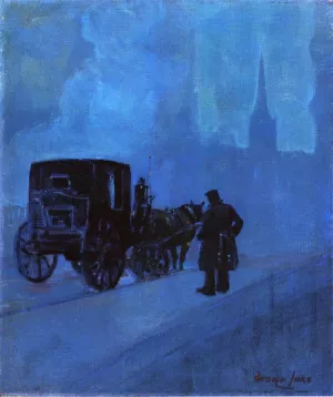 Foggy Night, New York by George Luks Oil Painting