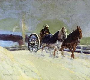 Hitch Team by George Luks Oil Painting