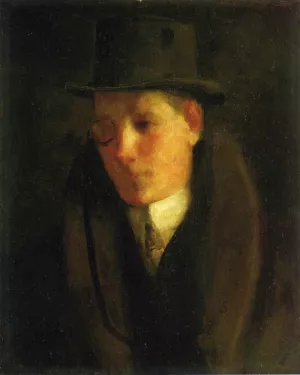 Man with a Monocle by George Luks Oil Painting