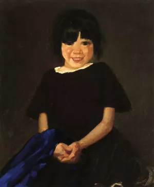 Portrait of a Girl in Black by George Luks Oil Painting