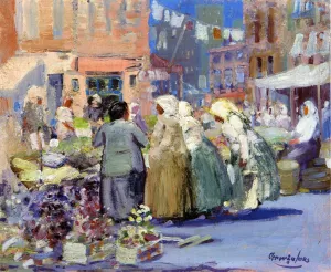 Spring Morning, Houston and Division Streets, New York by George Luks Oil Painting
