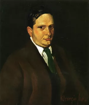 The Green Tie also known as Portrait of Edward H. Smith by George Luks Oil Painting
