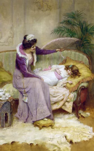 Mother's Comfort by George Sheridan Knowles Oil Painting