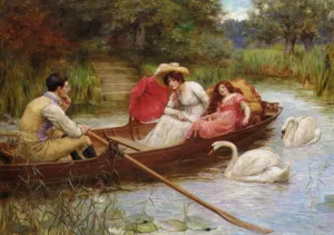 Summer Pleasures on the River by George Sheridan Knowles Oil Painting