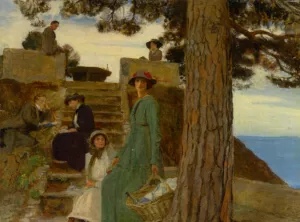 Picnic at Portofino 1911 by George Spencer Watson Oil Painting