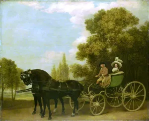 A Gentleman Driving a Lady in a Phaeton by George Stubbs Oil Painting