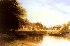 The Swan at Pangbourne by George Vicat Cole Oil Painting