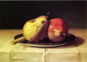 Two Pears on a Dish by George W. Platt Oil Painting