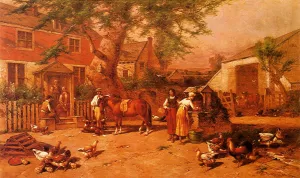 After the Day's Toil by George Washington Nicholson Oil Painting
