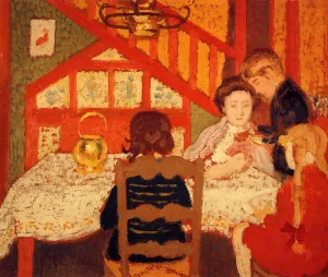Family Gathering in Saint-Idesbald by Georges Lemmen Oil Painting