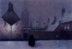 Snowy Evening by Georges Lemmen Oil Painting