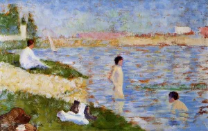 Bathers in the Water by Georges Seurat Oil Painting