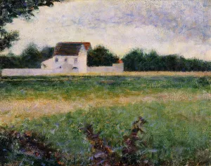 Landscape of the Ile de France Oil painting by Georges Seurat
