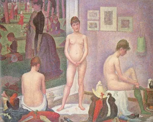 Les Poseuses Oil painting by Georges Seurat
