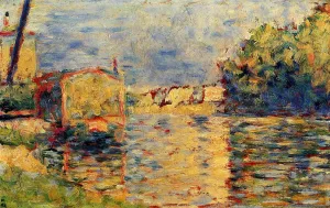 River's Edge Oil painting by Georges Seurat