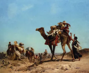 A Caravane Oil painting by Georges Washington