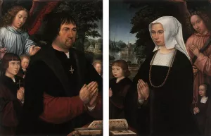 Portraits of Lieven van Pottelsberghe and His Wife by Gerard Horenbout Oil Painting