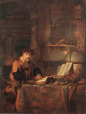 Scholar with his Books by Gerbrand Van Den Eeckhout Oil Painting