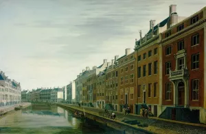 The Bend in the Herengracht near the Nieuwe Spiegelstraat, Amsterdam by Gerrit Adriaensz Berckheyde Oil Painting
