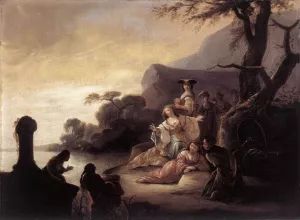 Finding of Moses in the Nile by Gerrit De Wet Oil Painting