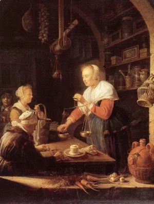 The Grocer's Shop by Gerrit Dou Oil Painting