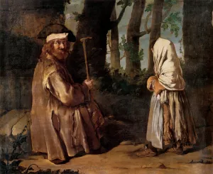 Encounter in the Wood by Giacomo Ceruti Oil Painting