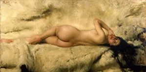 Nuda also known as She Nude by Giacomo Grosso Oil Painting