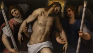Christ Supported by Angels Bearing Torches by Giacomo Negretti Oil Painting