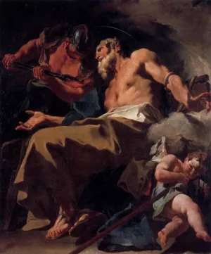 The Torture of St Thomas by Giambattista Pittoni Oil Painting