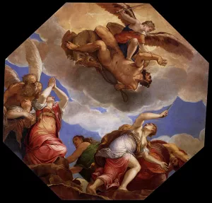 Time, the Virtues, and Envy Freed by Evil by Gian Battista Zelotti Oil Painting