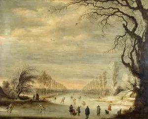 Winter Landscape by Gijsbrecht Leytens Oil Painting